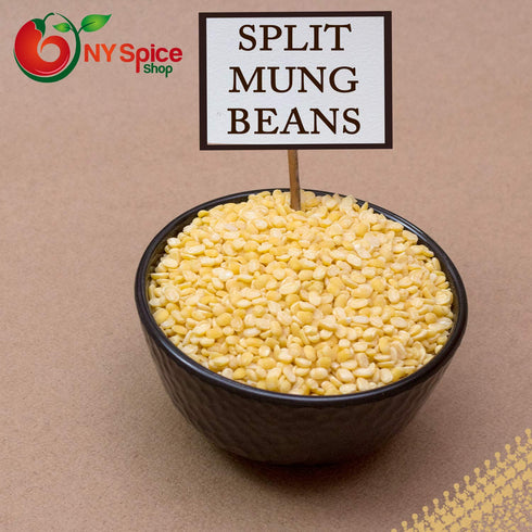 5 NY SPICE SHOP Split Mung Beans Pound Yellow Mung lentils Split Mung Dal (without Skin) Moong Dal Beans Protein
