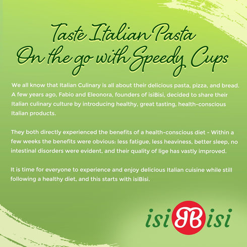 100% isiBisi Gluten-Free SpeedyPasta Cheese Pasta Cups - Microwavable-Ready Baby Rigatoni Noodles, Non-GMO, Made
