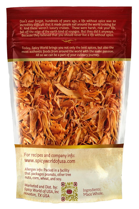 Spicy World 3.5oz (100g) Mace Whole - Javathri, Pure, Natural, Nutmeg's Rind