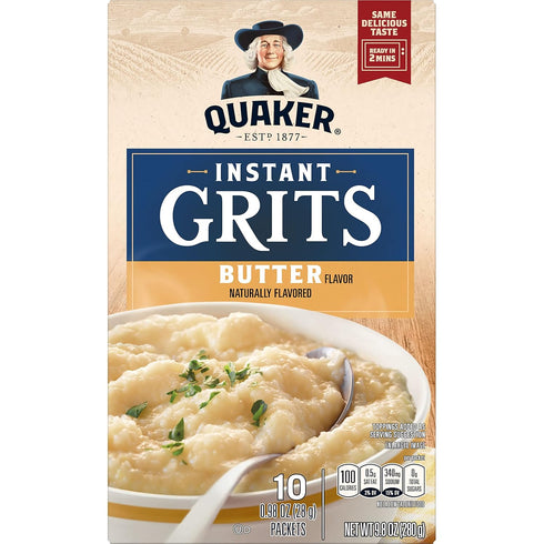 0.98oz Packets, (10 Pack) Quaker Instant Grits, Butter