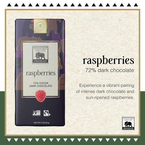 3 oz Endangered Species Chocolate Bar Grizzly Dark Raspberry