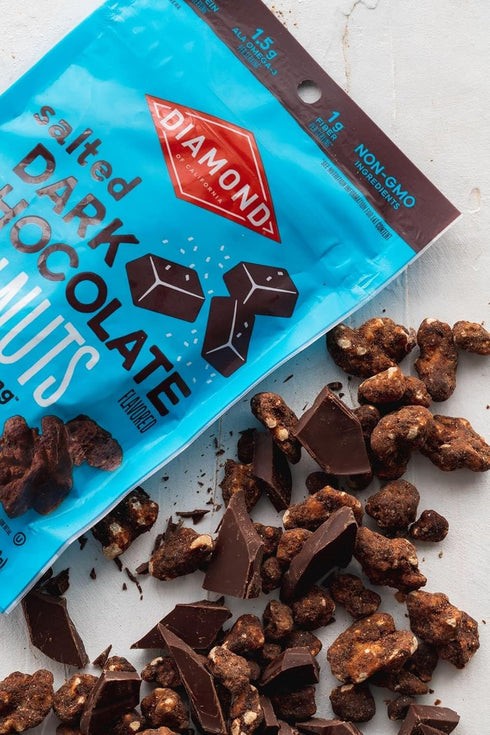 4 oz. (4 Pack) Diamond of California Salted Dark Chocolate Walnut Snack Nuts