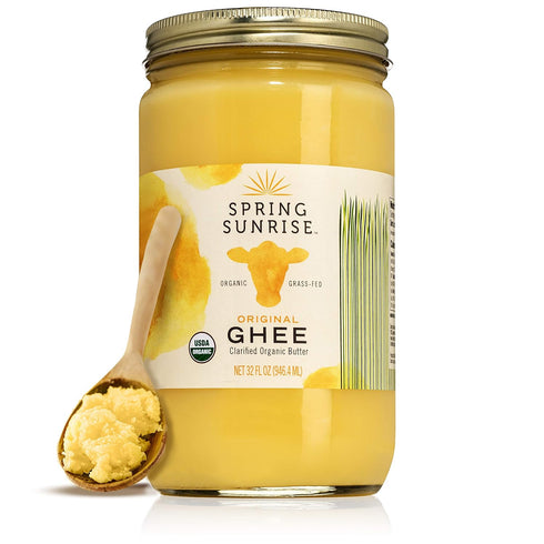 Spring Sunrise Grass Fed Organic Ghee - USDA Certified Clarified Butter -