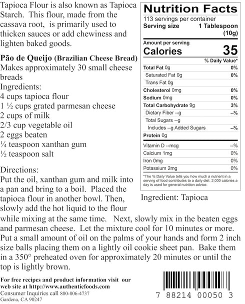 Authentic Foods 2.5 lb Tapioca Flour