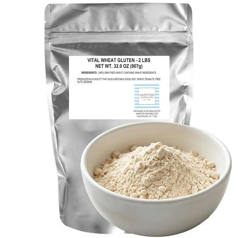 2 Vital Wheat Gluten, Pound Bulk Bag, Vital Wheat Gluten For Bread Making, Gluten Flour, Hampton Distribution