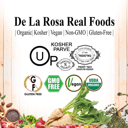 32 Oz (Pack 2) De La Rosa Organic Distilled White Vinegar, White Vinegar Raw & Unfiltered, Kosher for Passover, Vegan