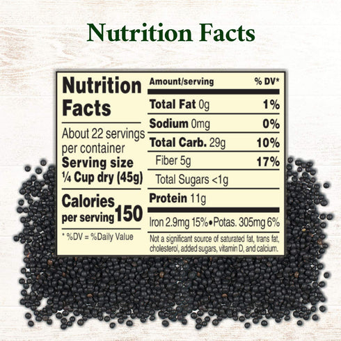 35.2-Ounce (Pack 2) Roland Foods Dried Black Lentils, Specialty Imported Food, Bag