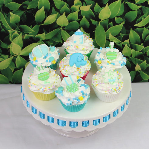 48 Count Royal Icing Decorations, Baby Boy, Gender Reveal Party, Baby Shower Edible Kosher Decorations for Cakes