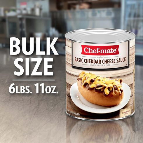 Chef-mate Basic Cheddar Cheese Sauce, Canned Food for Mac and Cheese, 6 lb 10 oz (#10 Can)