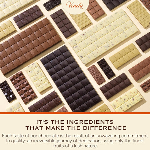 1878 3.88oz Venchi - Cremino Chocolate Bar with Almond Gianduja and Hazelnuts, - Gluten Free