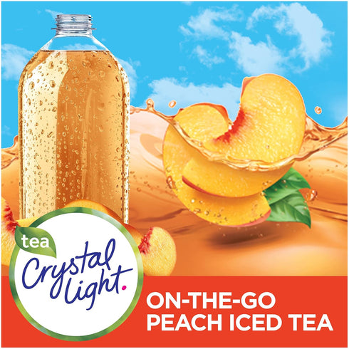 10 (Pack 8) Crystal Light On-the-Go, Peach Iced Tea Drink Mix, CT