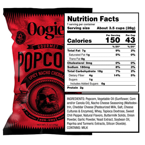 16 Pack Pack 1oz Oogie's Gourmet Popcorn| | Variety Flavor | Gluten Free Popcorn Snacks | Individual Bags