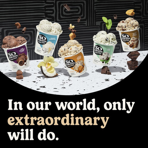SO DELICIOUS Frozen 1 Dairy Free Cashew Milk Dessert, Salted Caramel Cluster, Vegan, Non-GMO Project Verified, Pint