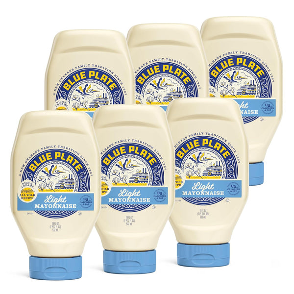 Blue Plate Light Mayonnaise, 18 Fl Oz Squeeze Bottle (Pack of 6)