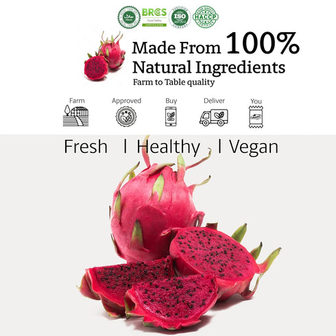 3.5 oz Vinamit Soft Dried Dragon Fruit Slices | No Sugar Added | Bag | Naturally Sweet, Vegan, Non-GMO, Gluten-Free |