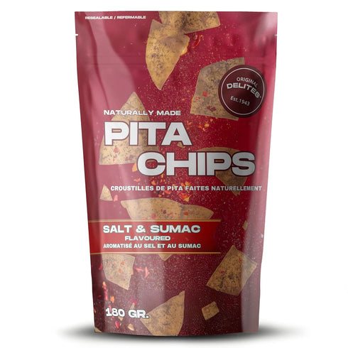 Original Delites Salt & Sumac Pita Chips | Artisan Pita Snacks |