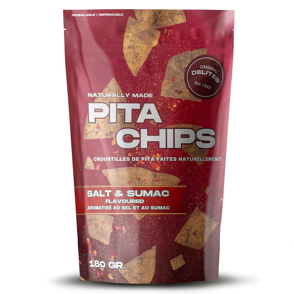 Original Delites Salt & Sumac Pita Chips | Artisan Pita Snacks |