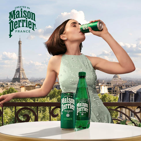 16.9 Oz 12 Count Maison Perrier Ultimate Sparkling Water, Fl Plastic Water Bottles