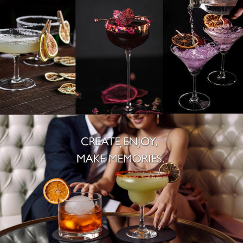 SET, 100% (70 8 Cocktail Garnish, PREMIUM GIFT with COCKTAIL PICKS I Natural Dehydrated fruits I Home Bar, Barware