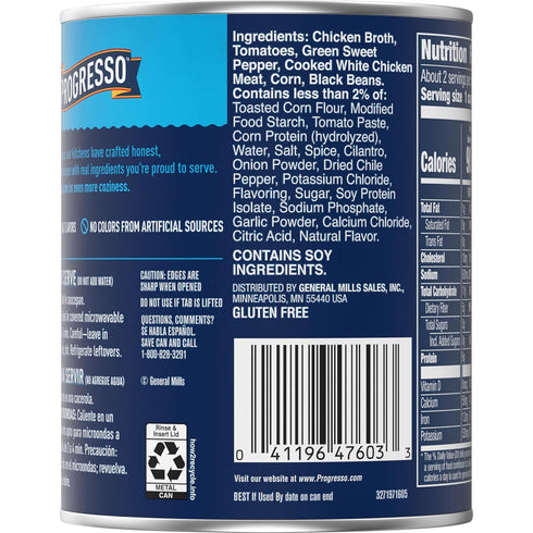 18.5 oz. (Pack 12) Progresso Traditional, Chicken Tortilla Canned Soup, Gluten Free