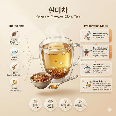 2 Lbs (32 Oz) McCabe Organic Brown Rice Tea - Roasted Brown Rice Tea Korean | Rich in Fibers and Minerals | USDA