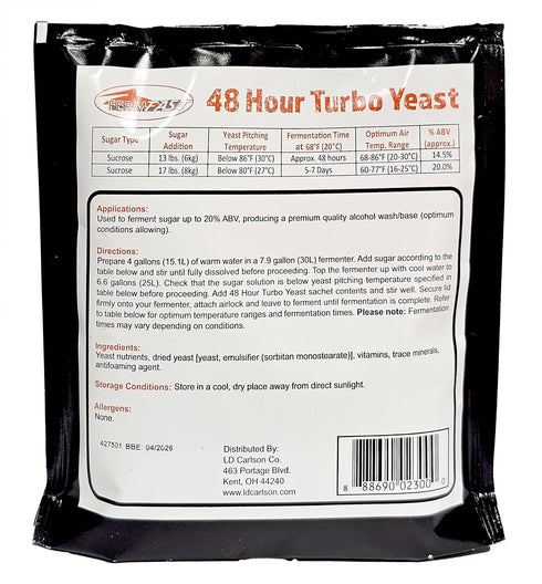 48 HOUR TURBO YEAST FERMFAST 243g PACKET
