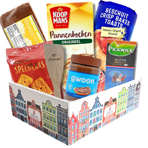DeReuze European Breakfast Gift Basket with Dutch Pancake Mix Morning Tea Holland