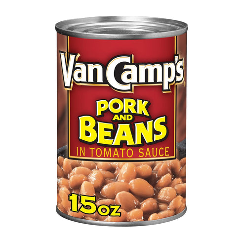 Van Camp's Pork and Beans, Canned Beans, 15 Oz (Pack of 6)