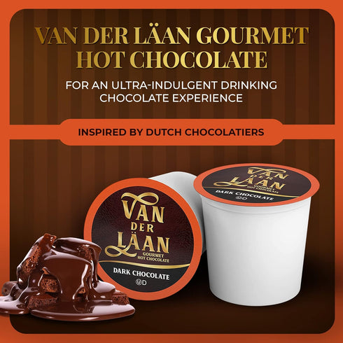 2.0, 40 Count Van Der Laan Chocolate Hot Cocoa Pods, Dark Chocolate Gourmet Dutch Chocolate Compatible with K Cup