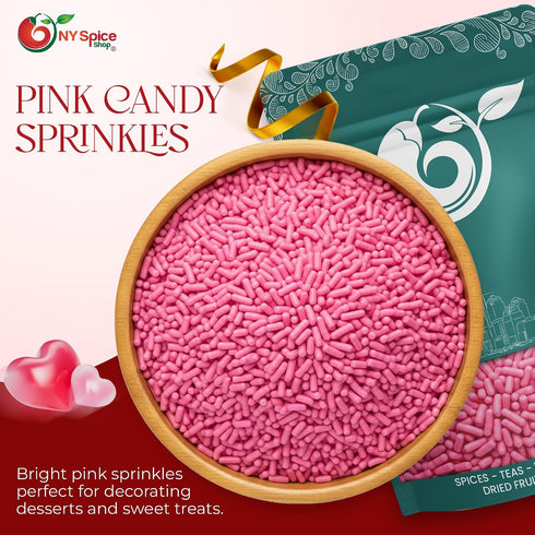 3 NY Spice Shop Pink Sprinkles - Pounds Valetine Edible pink Sprinkles Decorative Sweet for Sweet Treat - Sprinkles