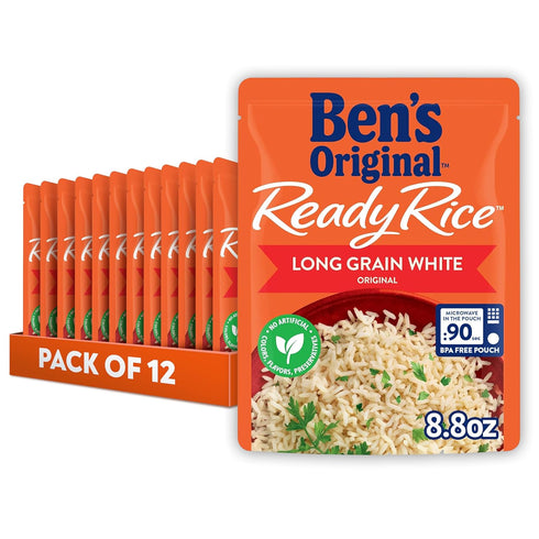 BEN'S ORIGINAL Ready Rice Original Long Grain White Rice, Easy Dinner Side,