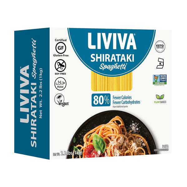 LIVIVA Dried Shirataki Low Carb Plant-Based Gluten Free Pasta Konjac Noodles -