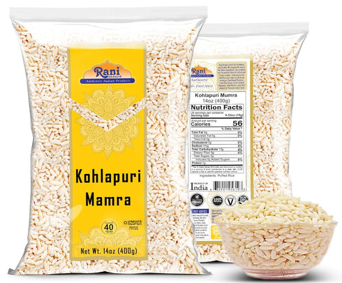 14oz (400g) Rani Kohlapuri Mumra (Puffed Rice) ~ All Natural | No Color | Gluten Friendly | Vegan | NON-GMO | No Salt