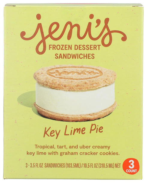 Jeni's JENIS SPLENDID ICE CREAMS Key Lime Pie Frozen Dessert Sandwich 3 Count,