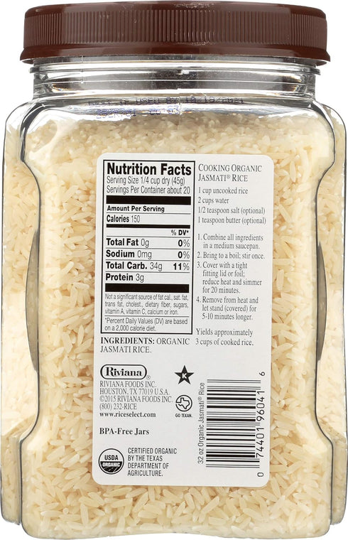 32 oz(Pack 4) Rice Select, Jasmati Rice, Organic