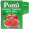 Pom Crushed Tomatoes with Basil - Creamy, Velvety Italian Sauce, No Salt,