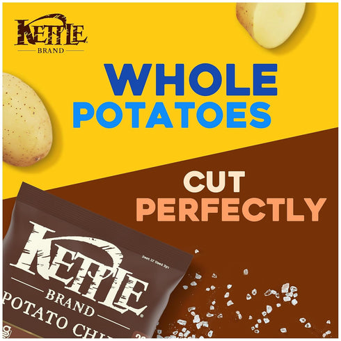 1.5 Oz (Pack 24) Kettle Brand Potato Chips, Sea Salt Kettle Chips, Snack Bag