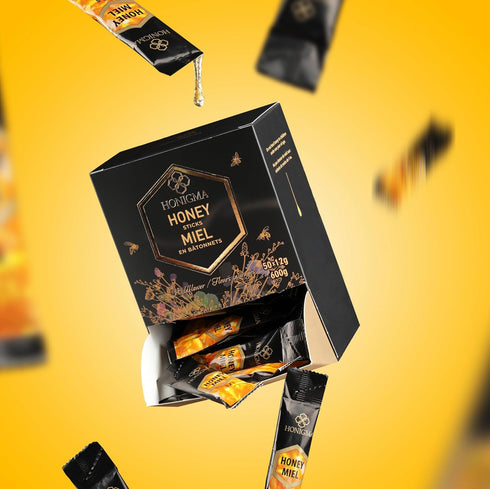 50 Count (12g (Pack 2) HONIGMA Pure Ukrainian Acacia Honey Sticks Deliciously Sweet Sustainably Sourced Each) Natural