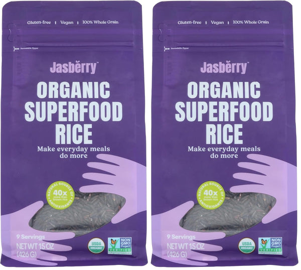 Jasberry - Organic Superfood Rice, Soft & Aromatic Whole Grain Purple Rice,
