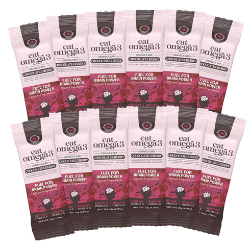 Eat Omega 3 Chocolate Cherry Granola Bar Gluten-Free, Dairy-Free, Plant-Based Protein Snack