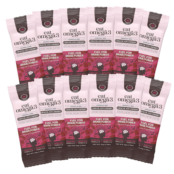 Eat Omega 3 Chocolate Cherry Granola Bar Gluten-Free, Dairy-Free, Plant-Based Protein Snack