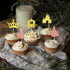 Pack of 40 Pre-Assembled Princess Cupcake Toppers - Crown Castle Girl Cupcake Toppers for Princess Theme Party