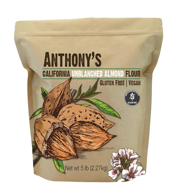 Anthony's Almond Meal Flour, Unblanched, 5 lb, Gluten Free, Non GMO, Keto