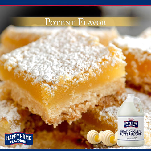 1 Happy Home Imitation Clear Butter Flavoring, Non-Alcoholic, Certified Kosher, Gallon