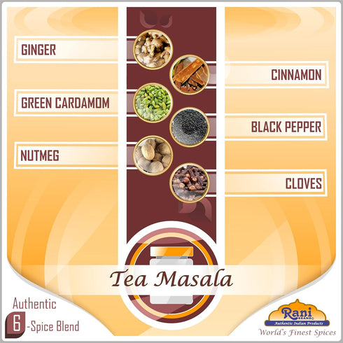Rani Tea (Chai) Masala Indian Spice Blend 3oz (85g) PET Jar ~ All Natural | Vegan | Gluten Friendly | Salt & Sugar Free | NON-GMO | No Colors | Indian Origin