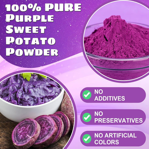 5.3 oz/150g Purple Sweet Potato Powder - Kiigfood Pure Natural Premium Purple Food Coloring Powder for Smoothies