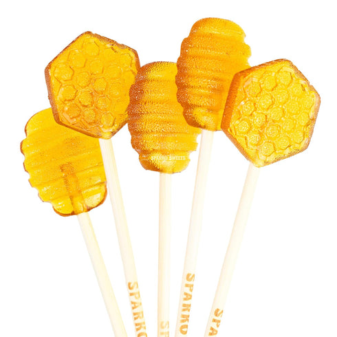 1.5-inch (16 Count (Pack 1), Sparko Sweets Honey Dipper Lollipops, Made in USA, No Artificial Ingredients, No Corn