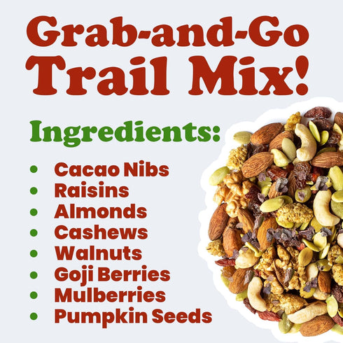 1 Mulberries, Food to Live - Organic Raw Munchies Snack Mix, Pound - Raw and Non-GMO Snack Mix Contains Cacao Nibs