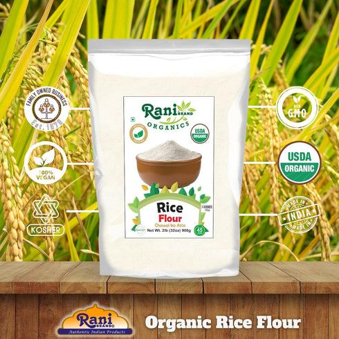 32oz (2lbs) 908g Rani Organic Rice (White) Flour ~ All Natural | Gluten Friendly | Vegan | NON-GMO | Kosher | Indian