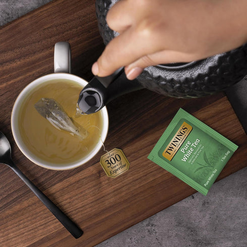 20 Count (Pack 2) Twinings Pure White Tea Bags - Delicate Caffeinated Tea Made from Fresh White Tea Leaves, Perfect